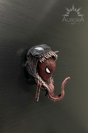 Venom Spider-Man Magnet | 3D Marvel Temalı El Boyama Koleksiyon Reçine Mıknatıslı Figür 10CM