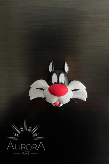 Sylvester Buzdolabı Magneti | El Boyaması Dekoratif Magnet 10CM