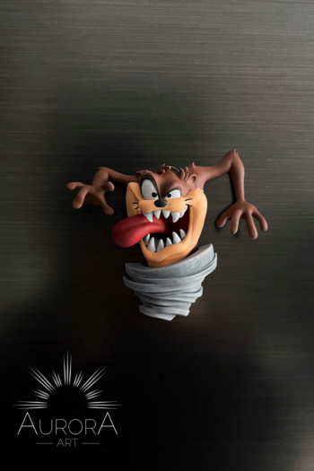Taz (Tazmanya Canavarı) Buzdolabı Magneti | El Boyaması Dekoratif Magnet 10CM